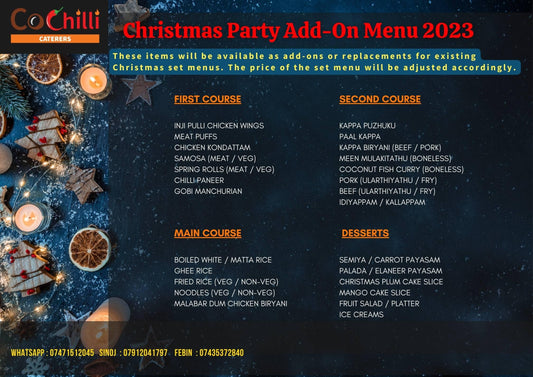 Christmas 2023 Catering: Authentic Kerala & South Indian Feast for Large Private & Community Events in London - Cochilli
