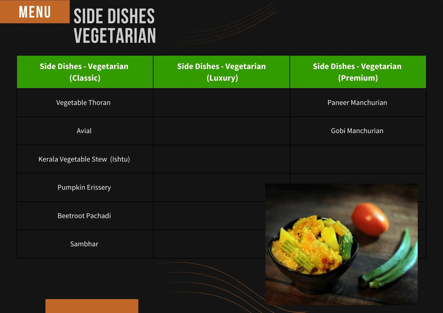 Side Dishes - Vegetarian - Cochilli