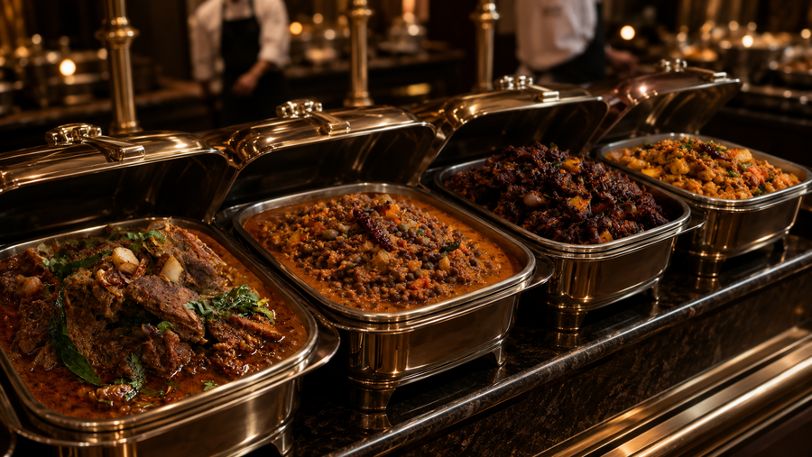 Kerala Varutharacha Curry Base, buffet holding line