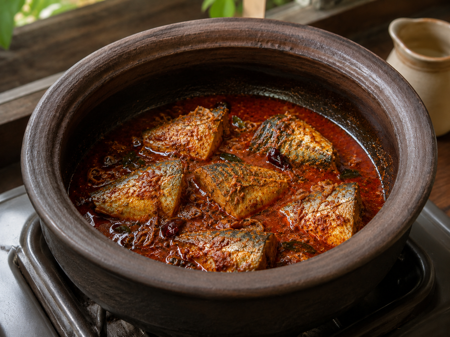 Kerala Kudampuli Red Fish Curry Base, Finish step