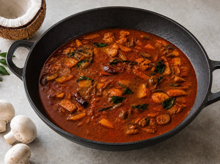 Mushroom Theeyal-Inspired Curry