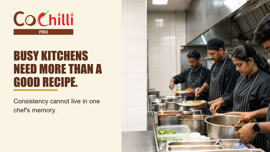 A team of chefs preparing several dishes at a commercial kitchen pass.