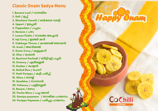 traditional kerala onam sadya menu in london