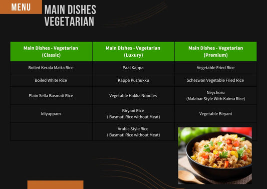 Main Dishes - Vegetarian - Cochilli catering