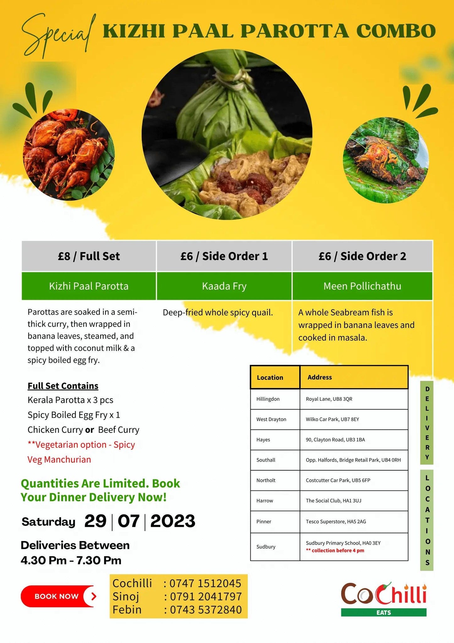 Kizhi Paal Parotta combo - Cochilli catering