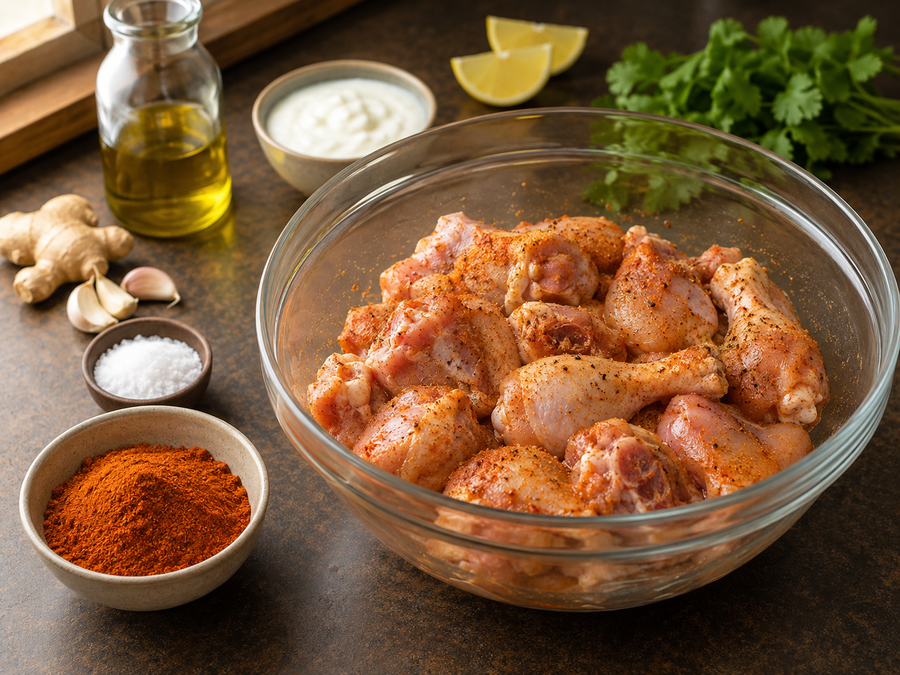 Kerala Nadan Curry Base, Marinate step